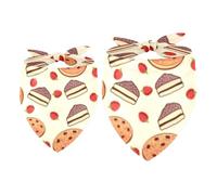 2 Pack Dog Bandana Chocolate Pie Girl Boy Bibs Dog Scarf Kerchief Accessories for Small Medium Large Dogs Puppy Cat Pet