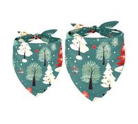 2 Pack Dog Bandana Christmas Trees Girl Boy Bibs Dog Scarf Kerchief Accessories for Small Medium Large Dogs Puppy Cat Pet