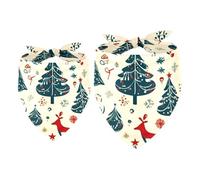 2 Pack Dog Bandana Christmas Trees Girl Boy Bibs Dog Scarf Kerchief Accessories for Small Medium Large Dogs Puppy Cat Pet