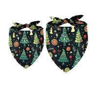 2 Pack Dog Bandana Christmas Trees Girl Boy Bibs Dog Scarf Kerchief Accessories for Small Medium Large Dogs Puppy Cat Pet