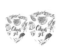 2 Pack Dog Bandana Citrus Fruits Ink Painting Girl Boy Bibs Dog Scarf Kerchief Accessories for Small Medium Large Dogs Puppy Cat Pet