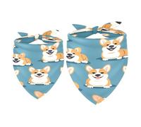 2 Pack Dog Bandana Clever Corgi Dogs Girl Boy Bibs Dog Scarf Kerchief Accessories for Small Medium Large Dogs Puppy Cat Pet