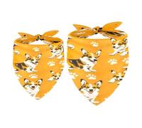 2 Pack Dog Bandana Clever Corgi Pawprints Girl Boy Bibs Dog Scarf Kerchief Accessories for Small Medium Large Dogs Puppy Cat Pet