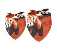 2 Pack Dog Bandana Clever Red Panda Girl Boy Bibs Dog Scarf Kerchief Accessories for Small Medium Large Dogs Puppy Cat Pet