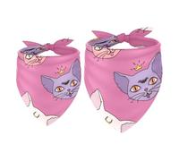 2 Pack Dog Bandana Colored Cats with Magical Eye Girl Boy Bibs Dog Scarf Kerchief Accessories for Small Medium Large Dogs Puppy Cat Pet