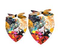 2 Pack Dog Bandana Colored Oil Paint Girl Boy Bibs Dog Scarf Kerchief Accessories for Small Medium Large Dogs Puppy Cat Pet