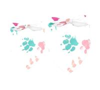 2 Pack Dog Bandana Colored Paw Prints Girl Boy Bibs Dog Scarf Kerchief Accessories for Small Medium Large Dogs Puppy Cat Pet