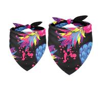 2 Pack Dog Bandana Colored Pineapple Girl Boy Bibs Dog Scarf Kerchief Accessories for Small Medium Large Dogs Puppy Cat Pet
