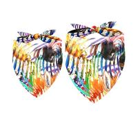 2 Pack Dog Bandana Colored Zebra Girl Boy Bibs Dog Scarf Kerchief Accessories for Small Medium Large Dogs Puppy Cat Pet