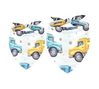 2 Pack Dog Bandana Colorful Dump Truck Girl Boy Bibs Dog Scarf Kerchief Accessories for Small Medium Large Dogs Puppy Cat Pet