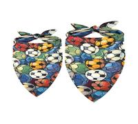 2 Pack Dog Bandana Colorful Football Soccer Girl Boy Bibs Dog Scarf Kerchief Accessories for Small Medium Large Dogs Puppy Cat Pet