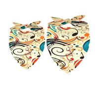 2 Pack Dog Bandana Colorful Music Notes Girl Boy Pet Bibs Dog Scarf Kerchief Washable Bandanas Accessories for Small Medium Large Dogs Puppy Cat Pet