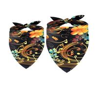 2 Pack Dog Bandana Colorful Music Notes Girl Boy Pet Bibs Dog Scarf Kerchief Washable Bandanas Accessories for Small Medium Large Dogs Puppy Cat Pet