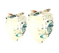 2 Pack Dog Bandana Colorful Music Notes Girl Boy Pet Bibs Dog Scarf Kerchief Washable Bandanas Accessories for Small Medium Large Dogs Puppy Cat Pet