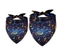 2 Pack Dog Bandana Colorful Music Notes Girl Boy Pet Bibs Dog Scarf Kerchief Washable Bandanas Accessories for Small Medium Large Dogs Puppy Cat Pet
