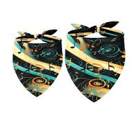2 Pack Dog Bandana Colorful Music Notes Girl Boy Pet Bibs Dog Scarf Kerchief Washable Bandanas Accessories for Small Medium Large Dogs Puppy Cat Pet