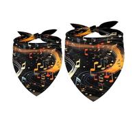 2 Pack Dog Bandana Colorful Music Notes Girl Boy Pet Bibs Dog Scarf Kerchief Washable Bandanas Accessories for Small Medium Large Dogs Puppy Cat Pet