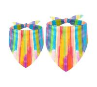 2 Pack Dog Bandana Colorful Watercolor Girl Boy Bibs Dog Scarf Kerchief Accessories for Small Medium Large Dogs Puppy Cat Pet