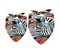 2 Pack Dog Bandana Colorful Zebra Animals Girl Boy Pet Bibs Dog Scarf Kerchief Washable Bandanas Accessories for Small Medium Large Dogs Puppy Cat Pet