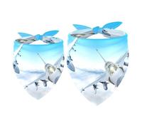2 Pack Dog Bandana Combat Flighter Jet Girl Boy Bibs Dog Scarf Kerchief Accessories for Small Medium Large Dogs Puppy Cat Pet