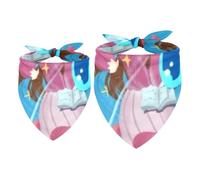 2 Pack Dog Bandana Comic Reading Girl Girl Boy Bibs Dog Scarf Kerchief Accessories for Small Medium Large Dogs Puppy Cat Pet