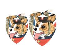 2 Pack Dog Bandana Corgi Dog British Girl Boy Bibs Dog Scarf Kerchief Accessories for Small Medium Large Dogs Puppy Cat Pet