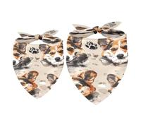 2 Pack Dog Bandana Corgi Dogs Pawprints Girl Boy Bibs Dog Scarf Kerchief Accessories for Small Medium Large Dogs Puppy Cat Pet