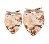 2 Pack Dog Bandana Corgis Pawprints on Grunge Girl Boy Bibs Dog Scarf Kerchief Accessories for Small Medium Large Dogs Puppy Cat Pet