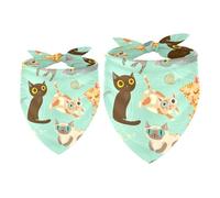 2 Pack Dog Bandana Crazy Cats Girl Boy Bibs Dog Scarf Kerchief Accessories for Small Medium Large Dogs Puppy Cat Pet