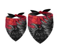 2 Pack Dog Bandana Crow Red Blood Moon Girl Boy Bibs Dog Scarf Kerchief Accessories for Small Medium Large Dogs Puppy Cat Pet