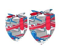 2 Pack Dog Bandana Crowded Airplanes Girl Boy Bibs Dog Scarf Kerchief Accessories for Small Medium Large Dogs Puppy Cat Pet