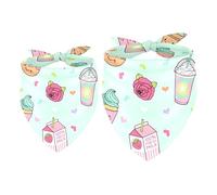 2 Pack Dog Bandana Cupcake Girl Boy Bibs Dog Scarf Kerchief Accessories for Small Medium Large Dogs Puppy Cat Pet