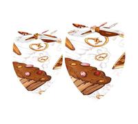 2 Pack Dog Bandana Cupcake Pancake and Donuts Girl Boy Bibs Dog Scarf Kerchief Accessories for Small Medium Large Dogs Puppy Cat Pet
