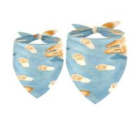 2 Pack Dog Bandana Cute Corgi Pawprints on Blue Girl Boy Bibs Dog Scarf Kerchief Accessories for Small Medium Large Dogs Puppy Cat Pet