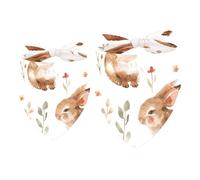 2 Pack Dog Bandana Cute Little Rabbit Girl Boy Bibs Dog Scarf Kerchief Accessories for Small Medium Large Dogs Puppy Cat Pet