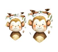 2 Pack Dog Bandana Cute Monkey Baby Girl Boy Bibs Dog Scarf Kerchief Accessories for Small Medium Large Dogs Puppy Cat Pet