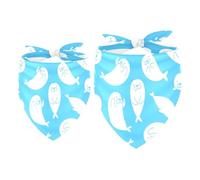 2 Pack Dog Bandana Cute Seals Girl Boy Bibs Dog Scarf Kerchief Accessories for Small Medium Large Dogs Puppy Cat Pet