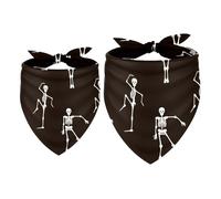 2 Pack Dog Bandana Dance Skeleton Bracket Girl Boy Bibs Dog Scarf Kerchief Accessories for Small Medium Large Dogs Puppy Cat Pet