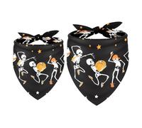 2 Pack Dog Bandana Dancing and Musical Skeletons Girl Boy Bibs Dog Scarf Kerchief Accessories for Small Medium Large Dogs Puppy Cat Pet