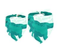 2 Pack Dog Bandana Danger Dinosaur Girl Boy Bibs Dog Scarf Kerchief Accessories for Small Medium Large Dogs Puppy Cat Pet