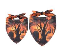 2 Pack Dog Bandana Dead Tree Graves Full Moon Girl Boy Bibs Dog Scarf Kerchief Accessories for Small Medium Large Dogs Puppy Cat Pet