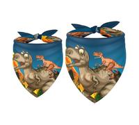 2 Pack Dog Bandana Dinosaurs Wildfire Girl Boy Bibs Dog Scarf Kerchief Accessories for Small Medium Large Dogs Puppy Cat Pet