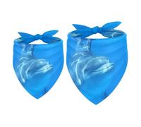 2 Pack Dog Bandana Dolphin Underlife Girl Boy Bibs Dog Scarf Kerchief Accessories for Small Medium Large Dogs Puppy Cat Pet