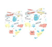 2 Pack Dog Bandana Doodle Cat Meow Word Cartoon Fish Pattern Girl Boy Bibs Dog Scarf Kerchief Accessories for Small Medium Large Dogs Puppy Cat Pet