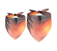 2 Pack Dog Bandana Dusk Red Clouds Girl Boy Bibs Dog Scarf Kerchief Accessories for Small Medium Large Dogs Puppy Cat Pet