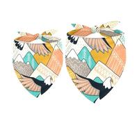 2 Pack Dog Bandana Eagles Flying over Mountains Girl Boy Bibs Dog Scarf Kerchief Accessories for Small Medium Large Dogs Puppy Cat Pet