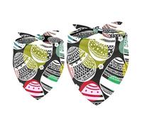 2 Pack Dog Bandana Easter Eggs Colorful Scattered Confetti Pattern Girl Boy Bibs Dog Scarf Kerchief Accessories for Small Medium Large Dogs Puppy Cat Pet