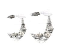 2 Pack Dog Bandana Eiffel Tower and the River Seine Girl Boy Bibs Dog Scarf Kerchief Accessories for Small Medium Large Dogs Puppy Cat Pet