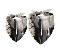 2 Pack Dog Bandana Elephant Crossing Wall Girl Boy Bibs Dog Scarf Kerchief Accessories for Small Medium Large Dogs Puppy Cat Pet