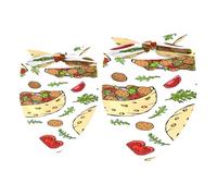 2 Pack Dog Bandana Falafel Pita Healthy Fast Food Girl Boy Bibs Dog Scarf Kerchief Accessories for Small Medium Large Dogs Puppy Cat Pet
